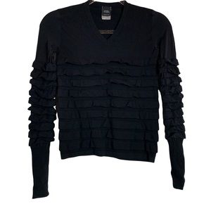 Emilio Cavallini Fitted Long Sleeve Top Tiered Ruffle